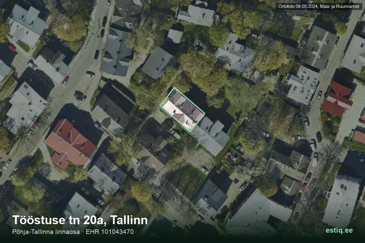 Tööstuse tänav 20a, Tallinn – hoone aerofoto, kontuur ehitisregistri (EHR) andmetest