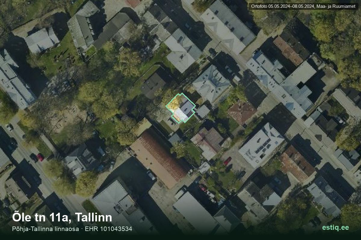 Õle tänav 11a, Tallinn – aerial photo of the building, outline from the Building Register (EHR)