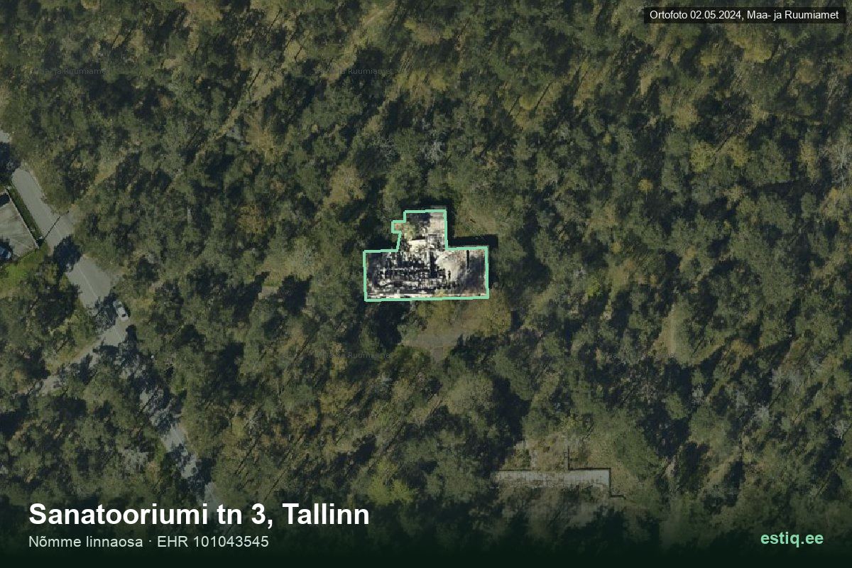 Sanatooriumi tänav 3, Tallinn – aerial photo of the building, outline from the Building Register (EHR)