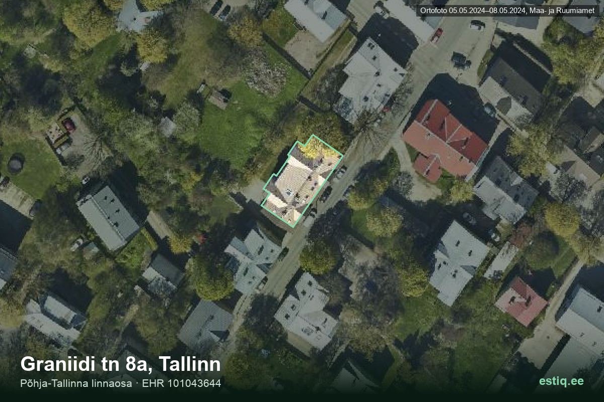 Graniidi tänav 8a, Tallinn – hoone aerofoto, kontuur ehitisregistri (EHR) andmetest