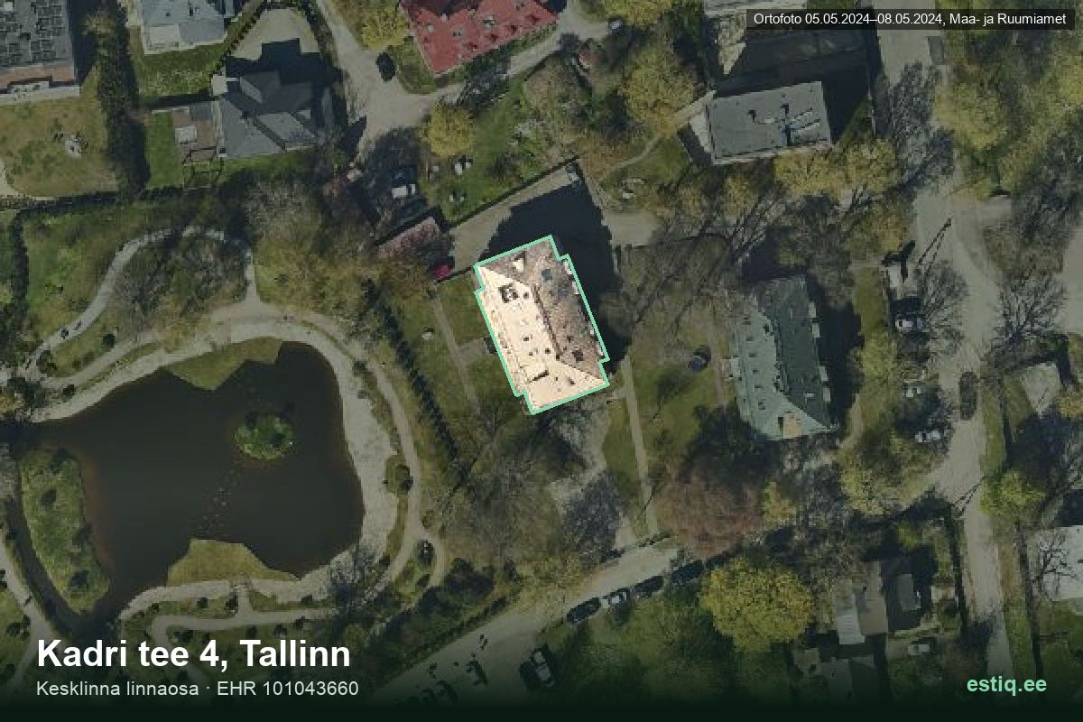 Kadri tee 4, Tallinn – ilmakuva rakennuksesta, ääriviiva rakennusrekisteristä (EHR)
