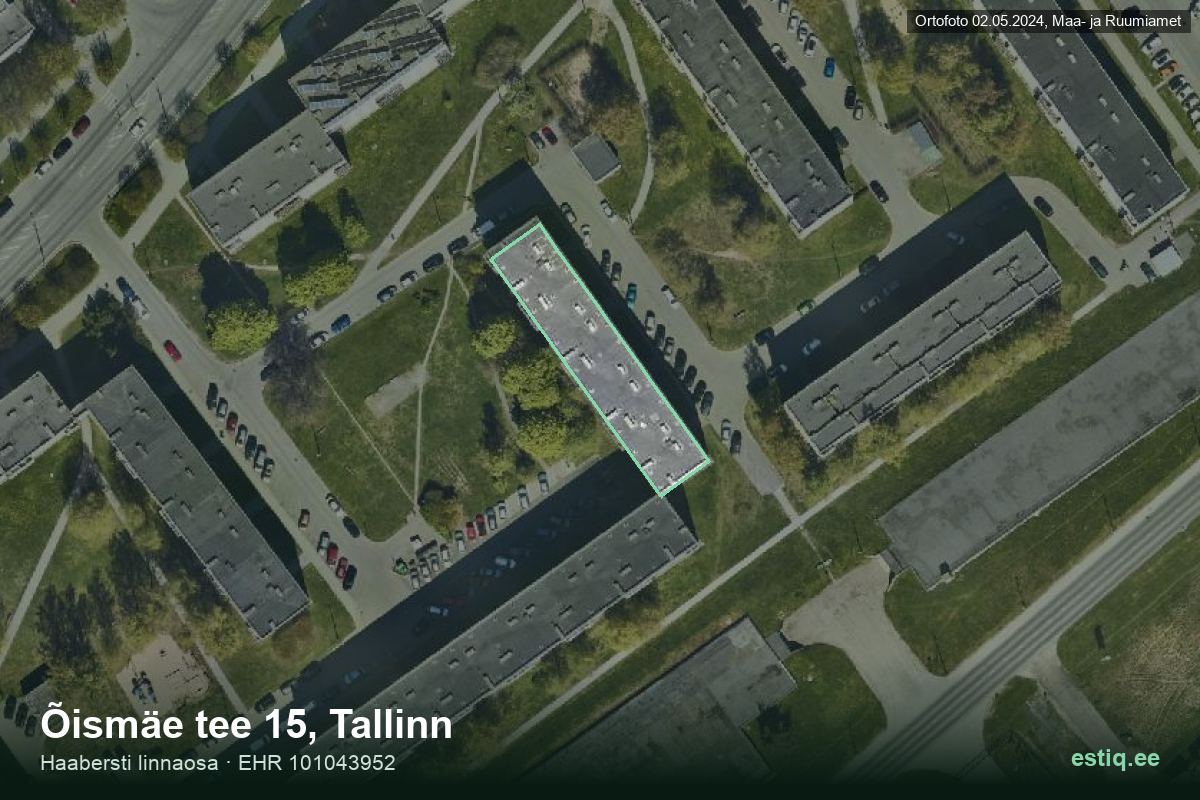 Õismäe tee 15, Tallinn – aerial photo of the building, outline from the Building Register (EHR)