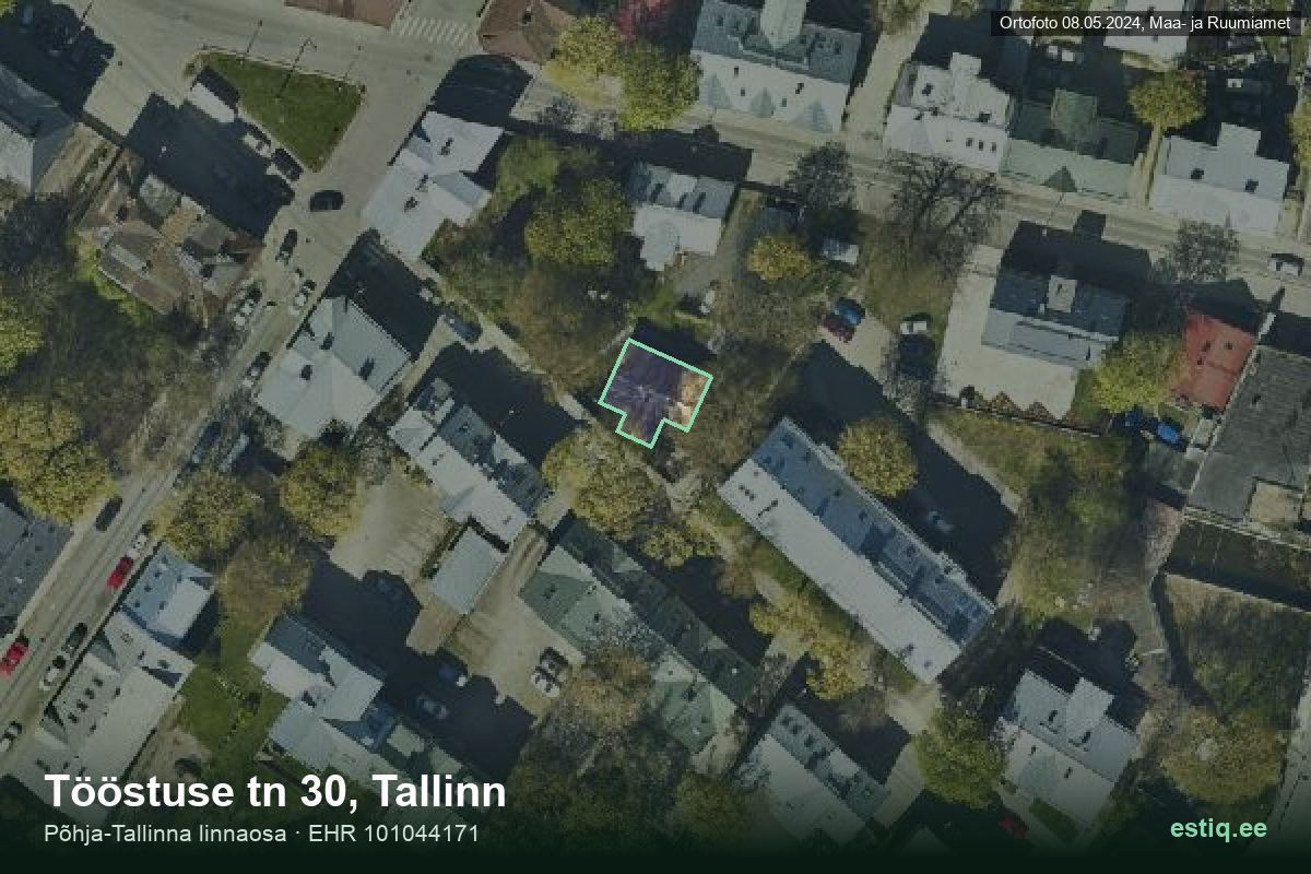 Tööstuse tänav 30, Tallinn – hoone aerofoto, kontuur ehitisregistri (EHR) andmetest