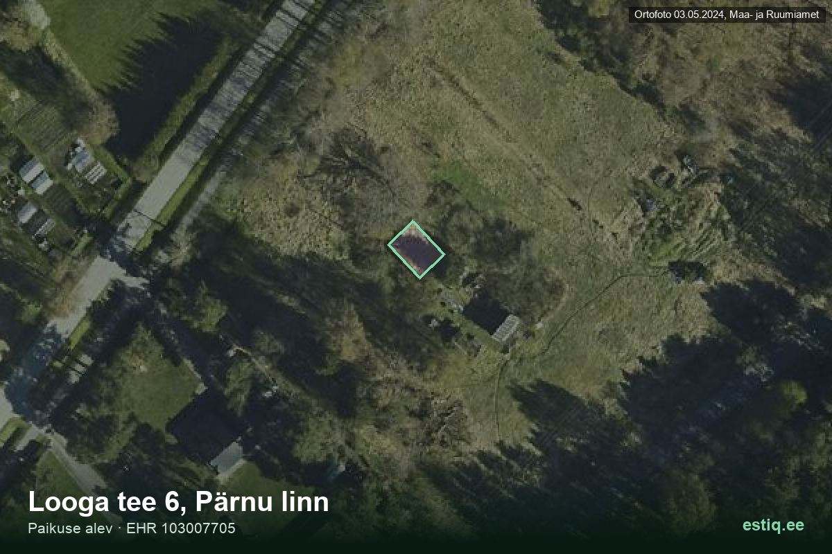 Looga tee 6, Pärnu – aerial photo of the building, outline from the Building Register (EHR)