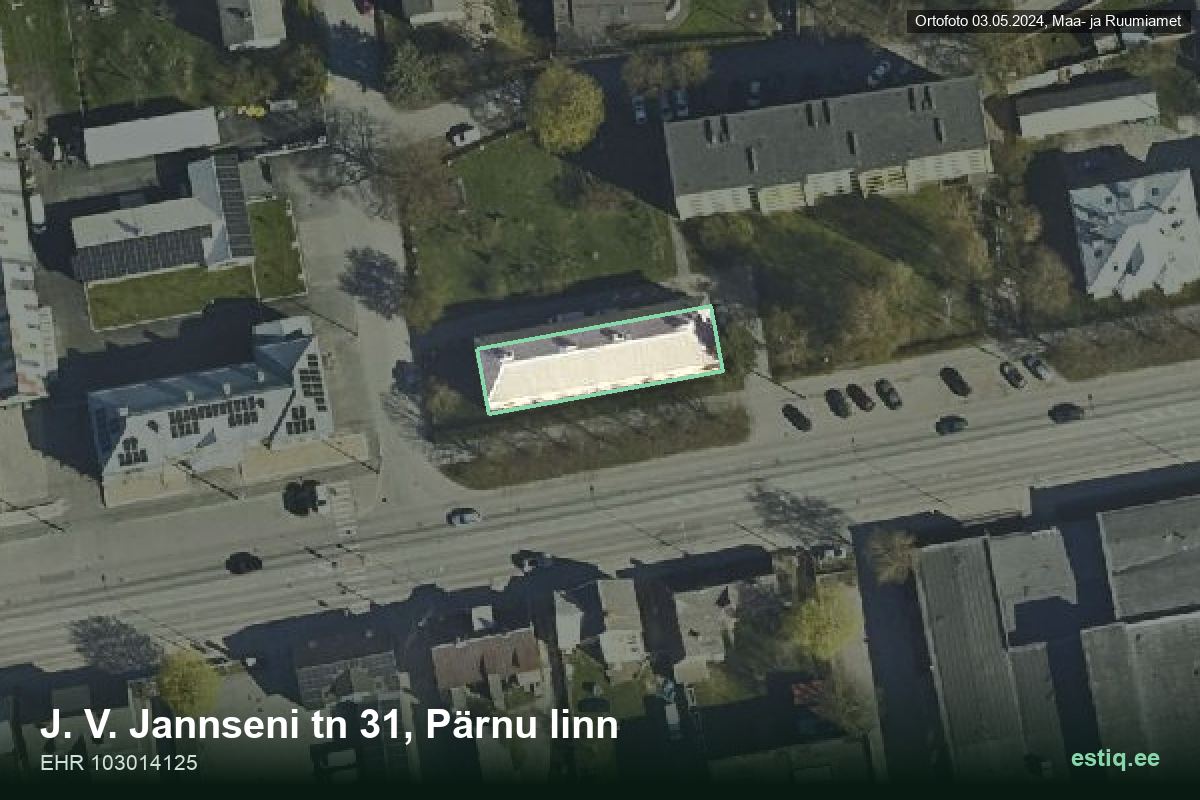 J. V. Jannseni tänav 31, Pärnu – hoone aerofoto, kontuur ehitisregistri (EHR) andmetest