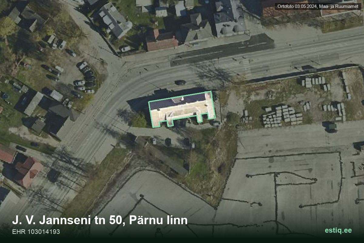 J. V. Jannseni tänav 50, Pärnu – hoone aerofoto, kontuur ehitisregistri (EHR) andmetest