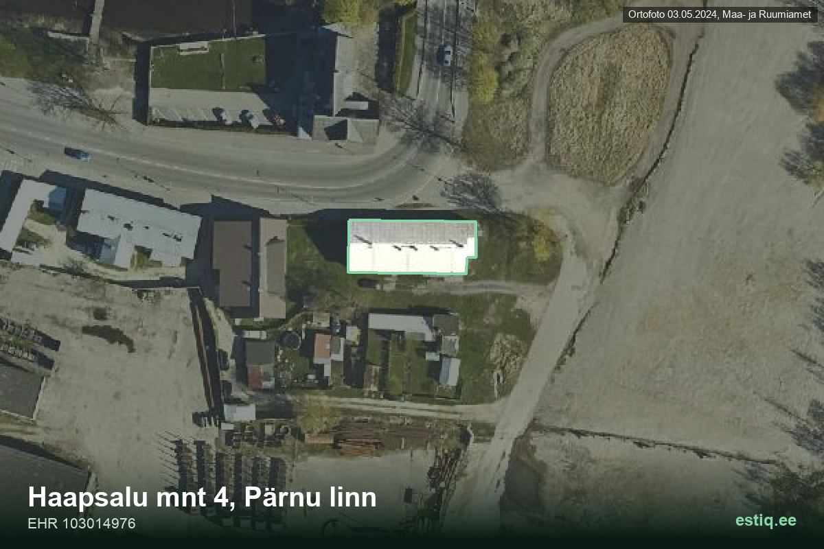 Haapsalu mnt 4, Pärnu – aerial photo of the building, outline from the Building Register (EHR)