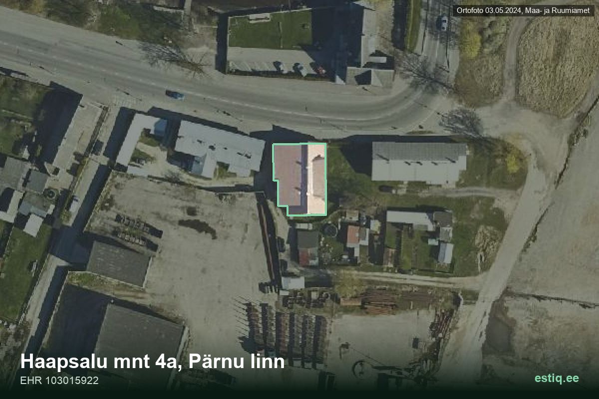 Haapsalu mnt 4a, Pärnu – aerial photo of the building, outline from the Building Register (EHR)