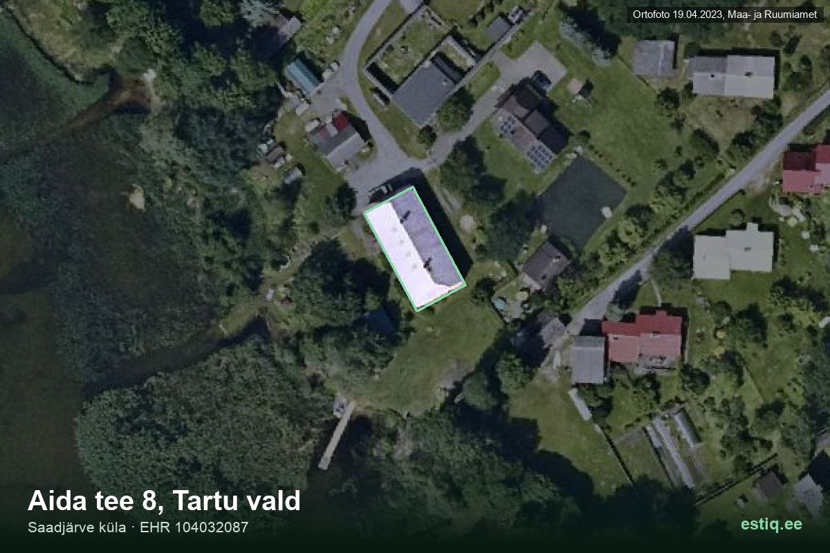 Aida tee 8, Tartu – aerial photo of the building, outline from the Building Register (EHR)