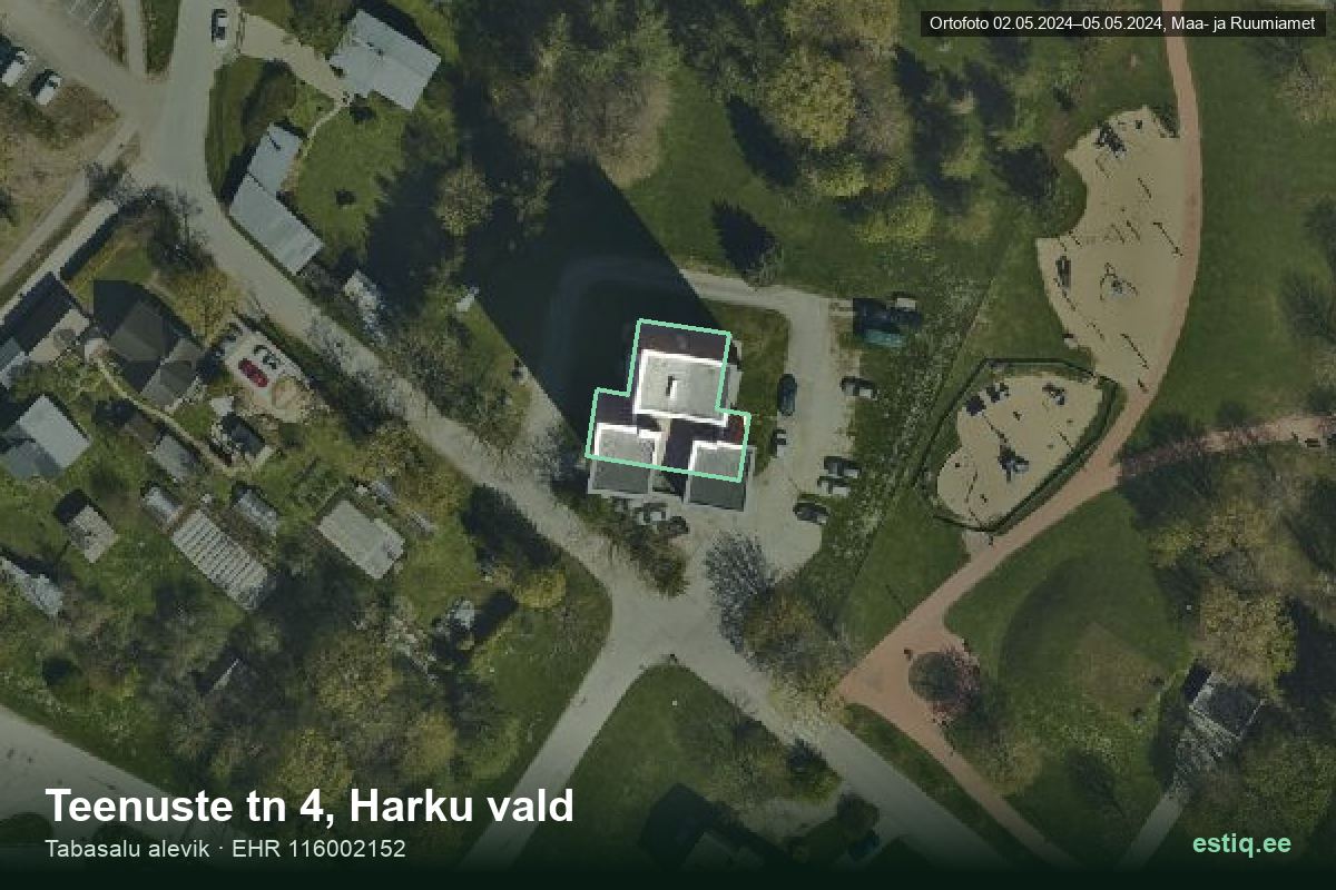 Teenuste tänav 4, Harku – aerial photo of the building, outline from the Building Register (EHR)