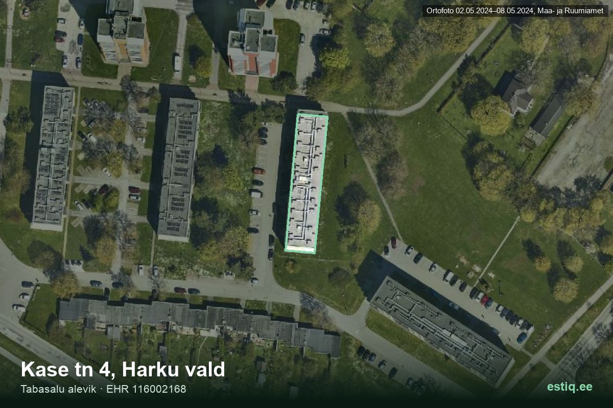 Kase tänav 4, Harku – aerial photo of the building, outline from the Building Register (EHR)