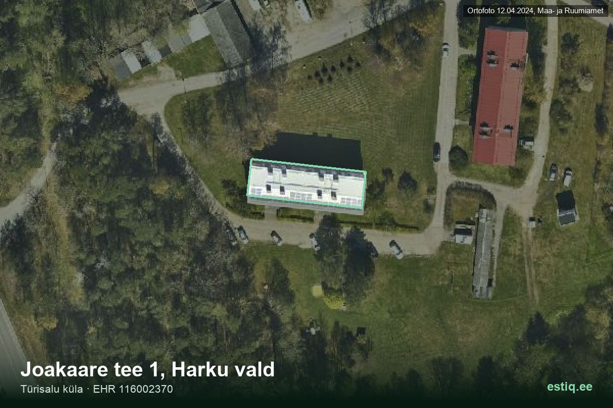 Joakaare tee 1, Harku – hoone aerofoto, kontuur ehitisregistri (EHR) andmetest