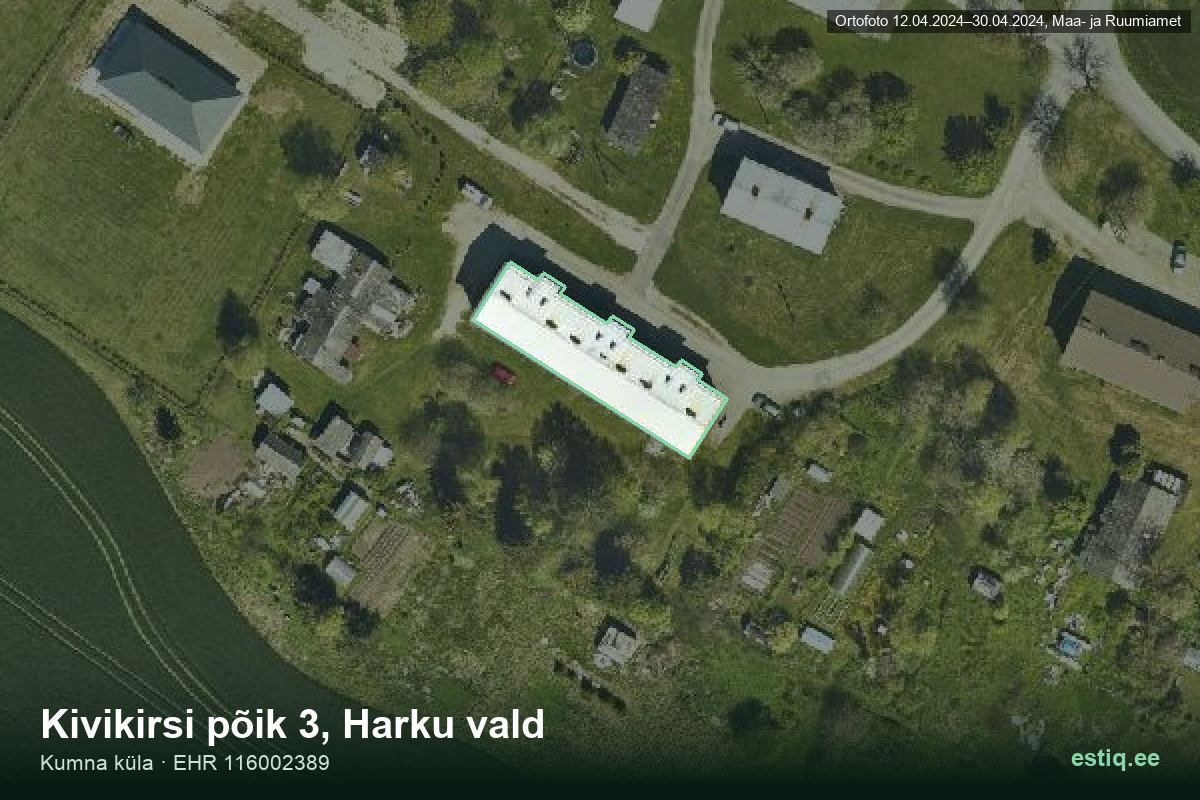 Kivikirsi põik 3, Harku – aerial photo of the building, outline from the Building Register (EHR)