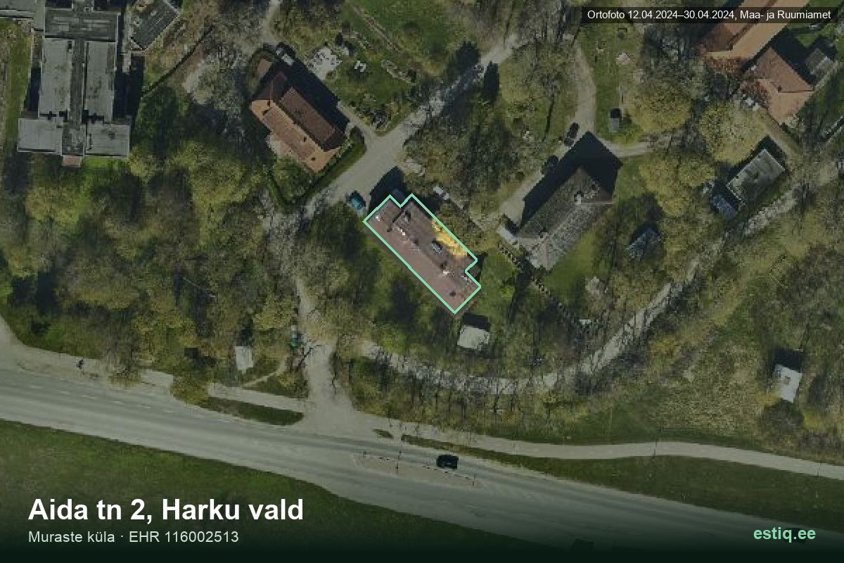 Aida tänav 2, Harku – ilmakuva rakennuksesta, ääriviiva rakennusrekisteristä (EHR)