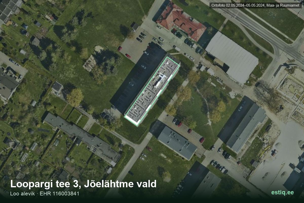 Loopargi tee 3, Jõelähtme – hoone aerofoto, kontuur ehitisregistri (EHR) andmetest