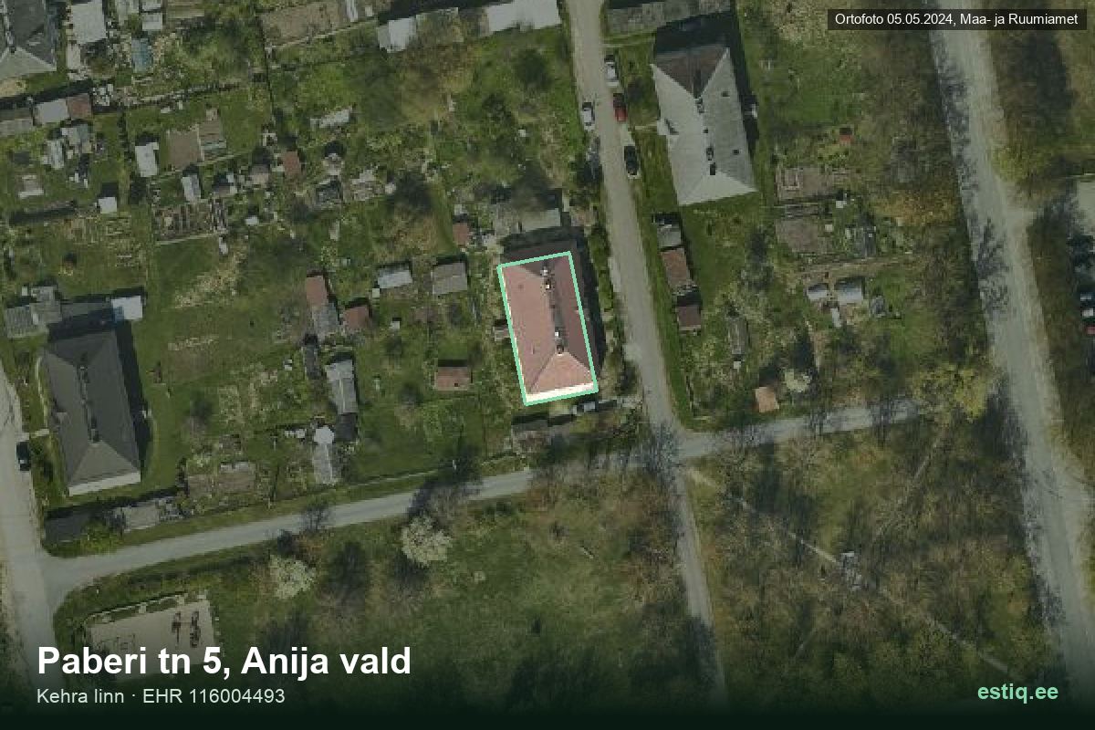 Paberi tänav 5, Anija – aerial photo of the building, outline from the Building Register (EHR)