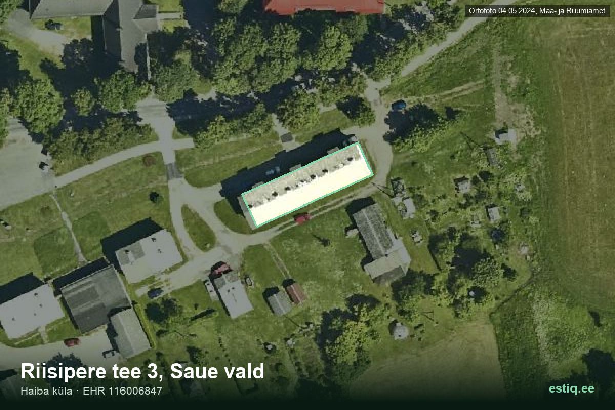 Riisipere tee 3, Saue – hoone aerofoto, kontuur ehitisregistri (EHR) andmetest