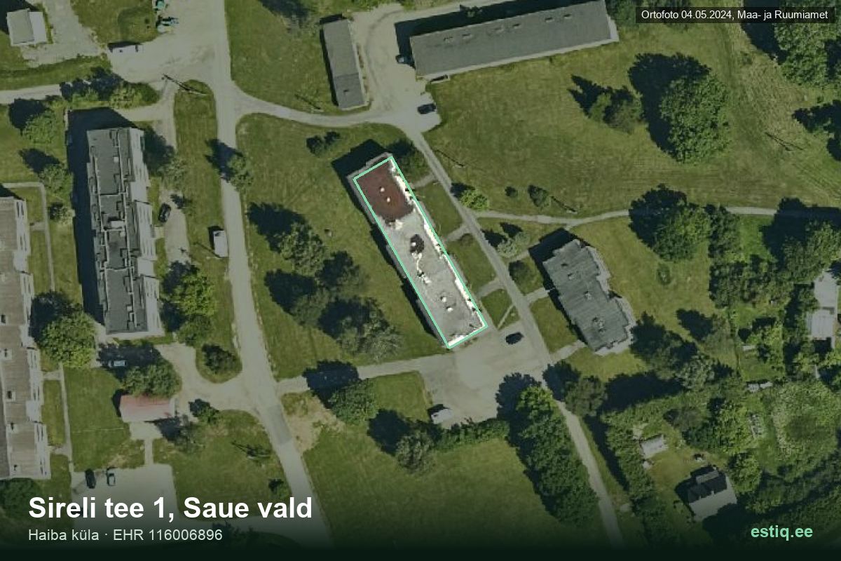 Sireli tee 1, Saue – hoone aerofoto, kontuur ehitisregistri (EHR) andmetest