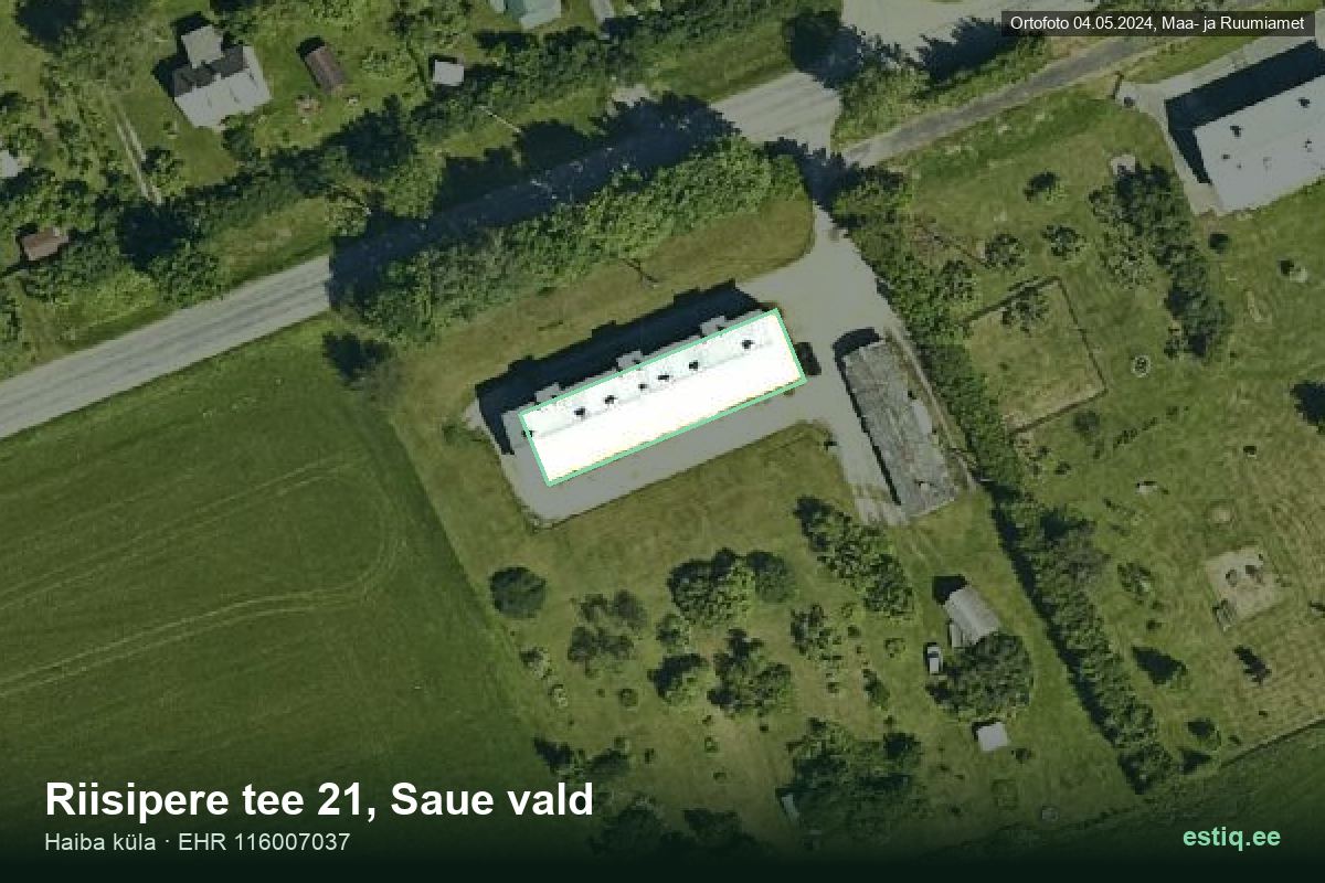 Riisipere tee 21, Saue – hoone aerofoto, kontuur ehitisregistri (EHR) andmetest