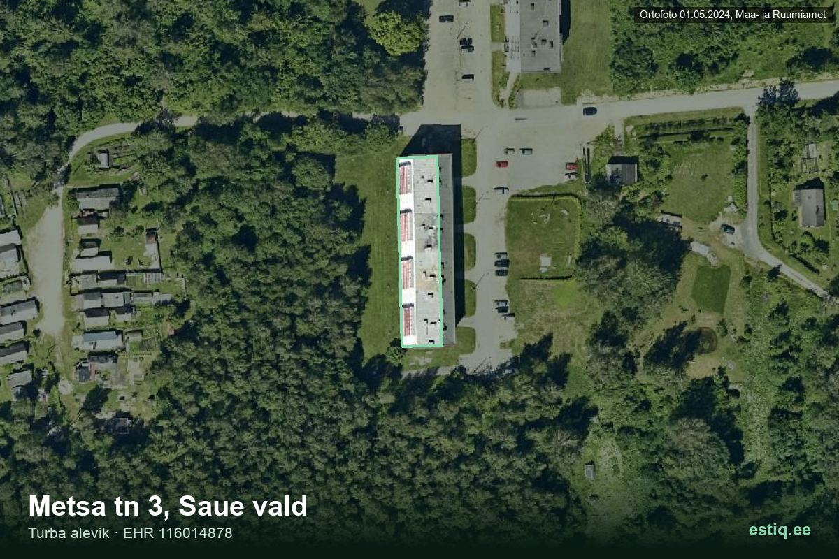 Metsa tänav 3, Saue – aerial photo of the building, outline from the Building Register (EHR)