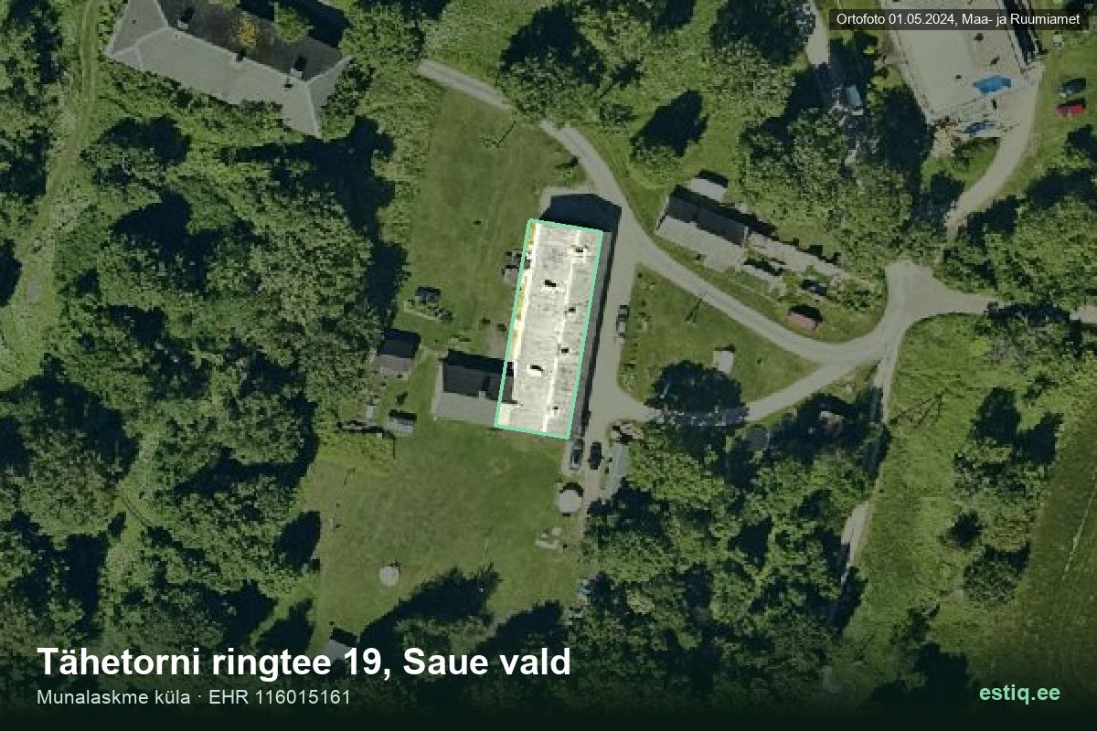 Tähetorni ringtee 19, Saue – ilmakuva rakennuksesta, ääriviiva rakennusrekisteristä (EHR)