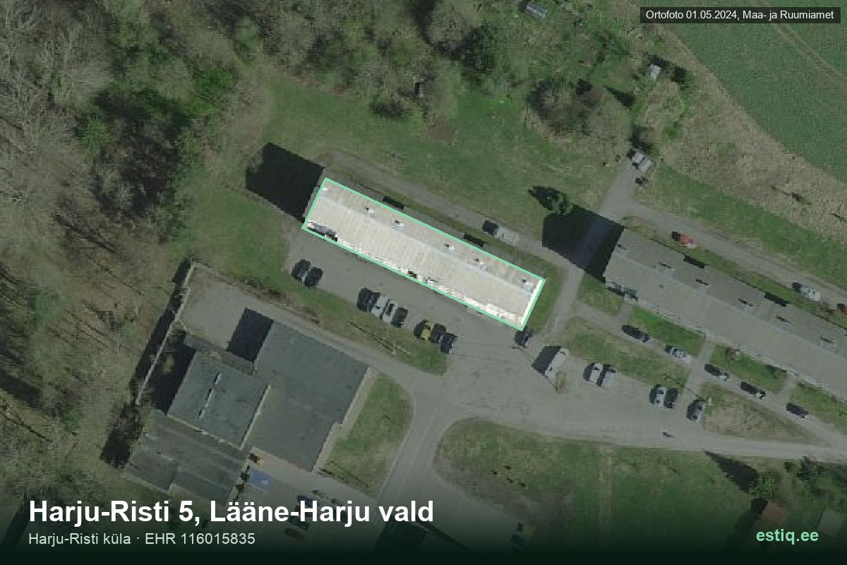 Harju-Risti 5, Lääne-Harju – aerial photo of the building, outline from the Building Register (EHR)