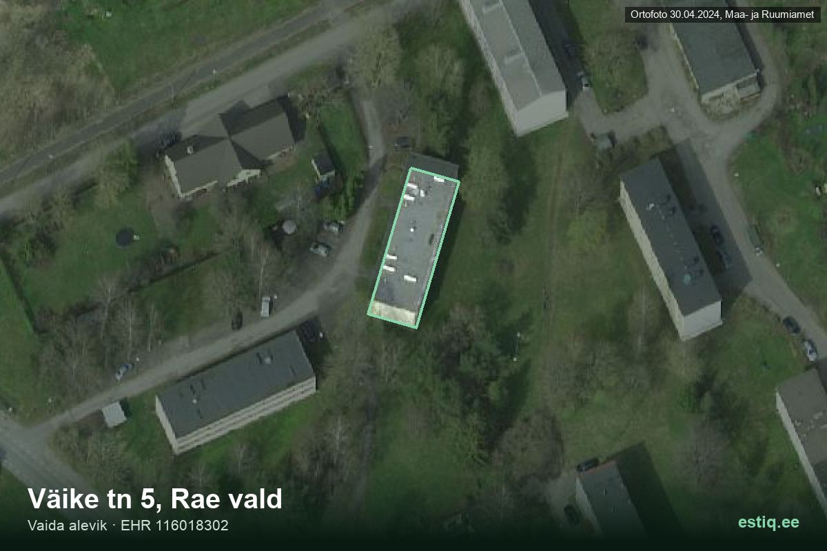 Väike tänav 5, Rae – aerial photo of the building, outline from the Building Register (EHR)