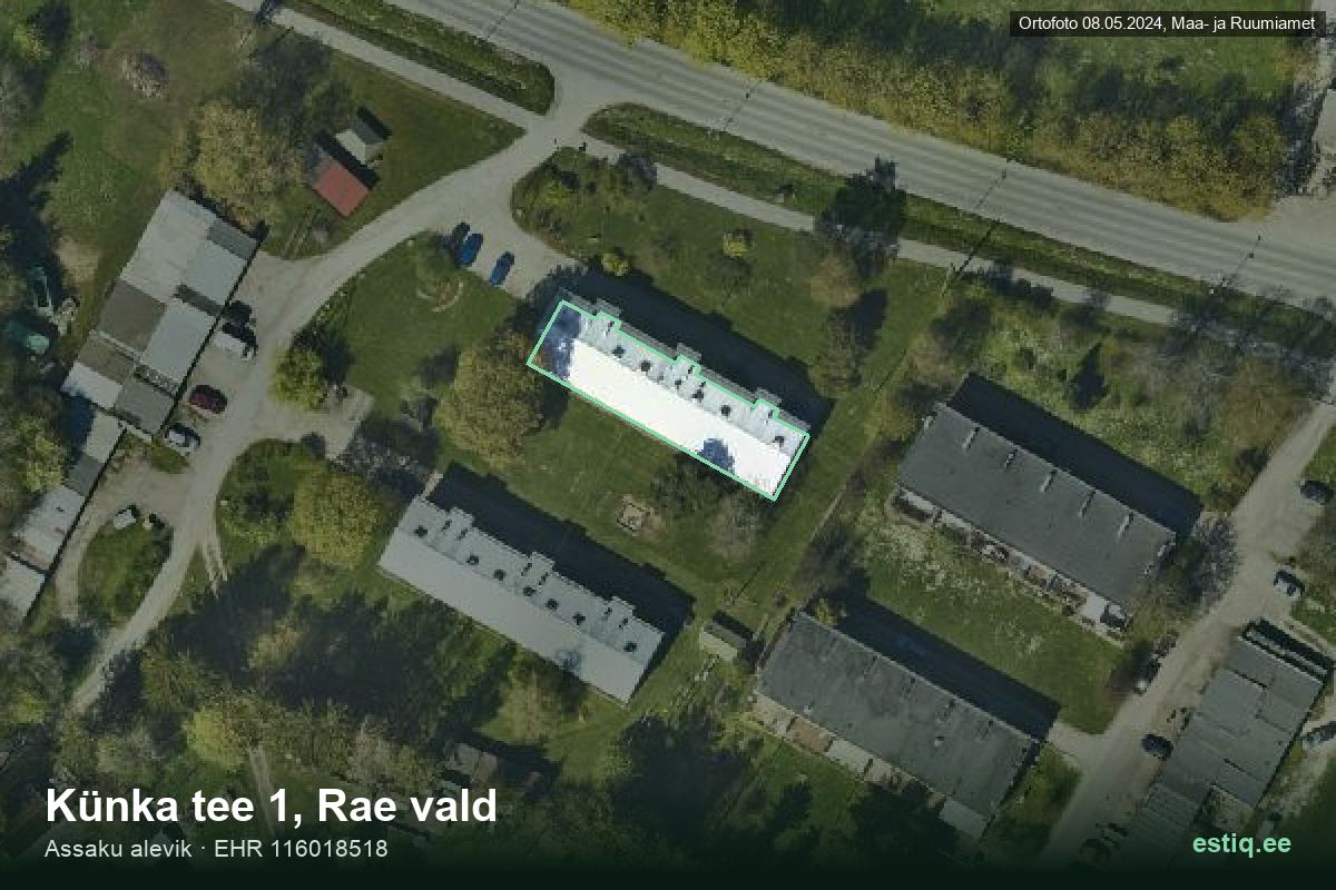 Künka tee 1, Rae – hoone aerofoto, kontuur ehitisregistri (EHR) andmetest