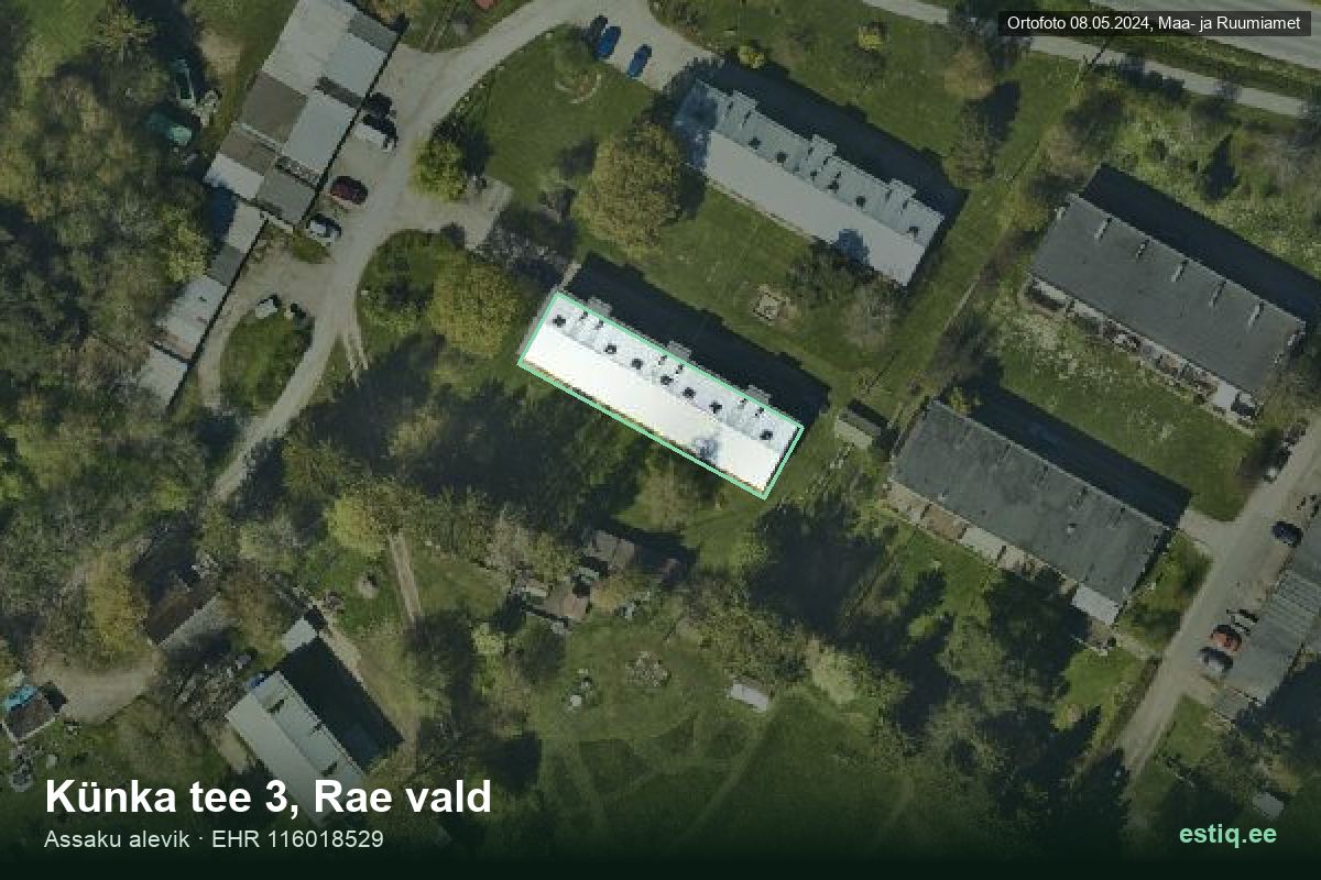 Künka tee 3, Rae – hoone aerofoto, kontuur ehitisregistri (EHR) andmetest