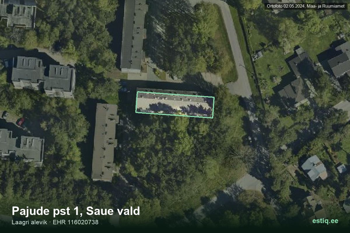 Pajude pst 1, Saue – hoone aerofoto, kontuur ehitisregistri (EHR) andmetest