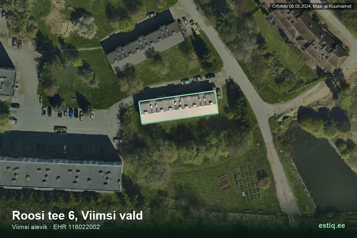 Roosi tee 6, Viimsi – hoone aerofoto, kontuur ehitisregistri (EHR) andmetest