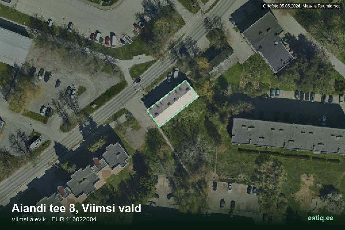 Aiandi tee 8, Viimsi – hoone aerofoto, kontuur ehitisregistri (EHR) andmetest