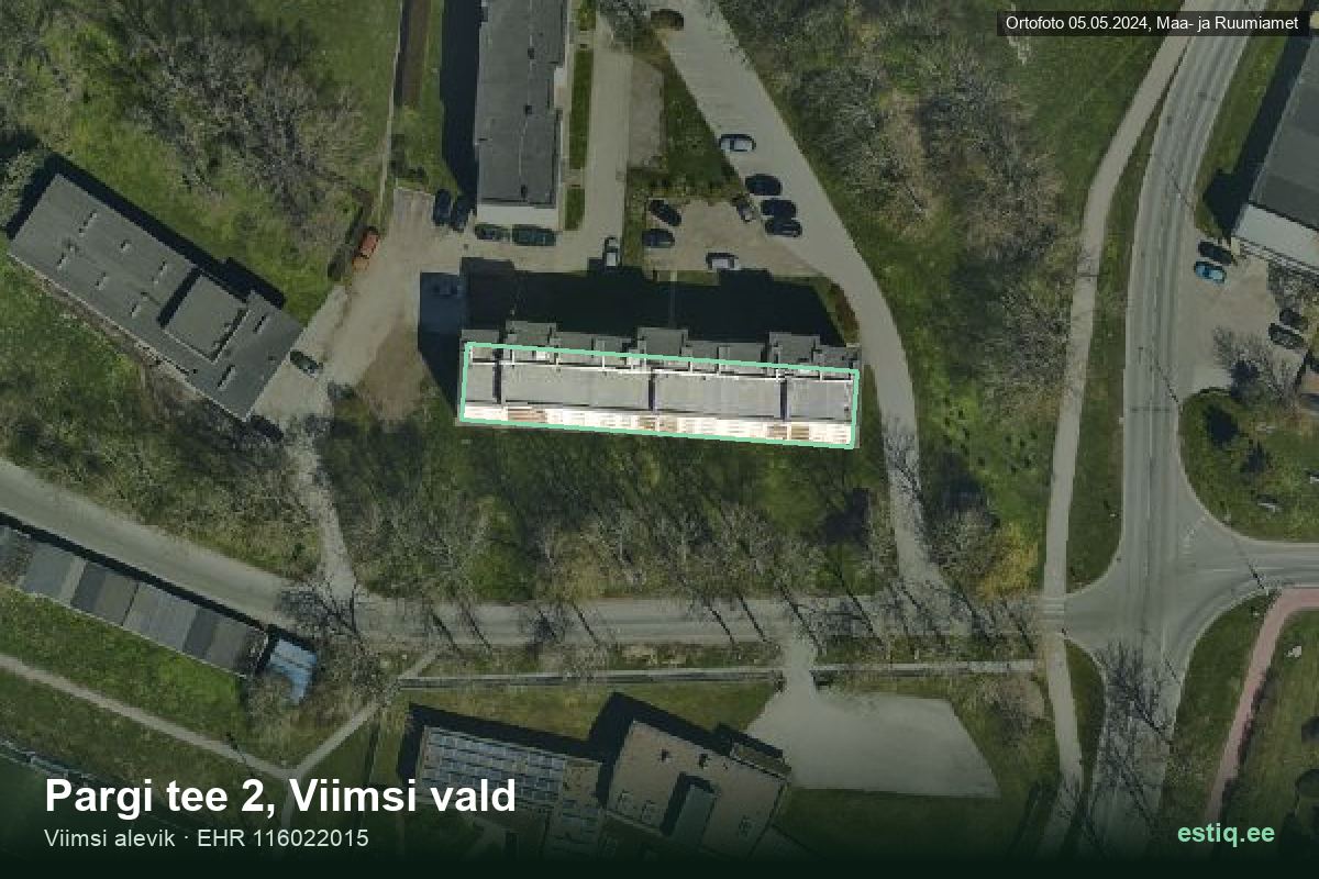 Pargi tee 2, Viimsi – hoone aerofoto, kontuur ehitisregistri (EHR) andmetest