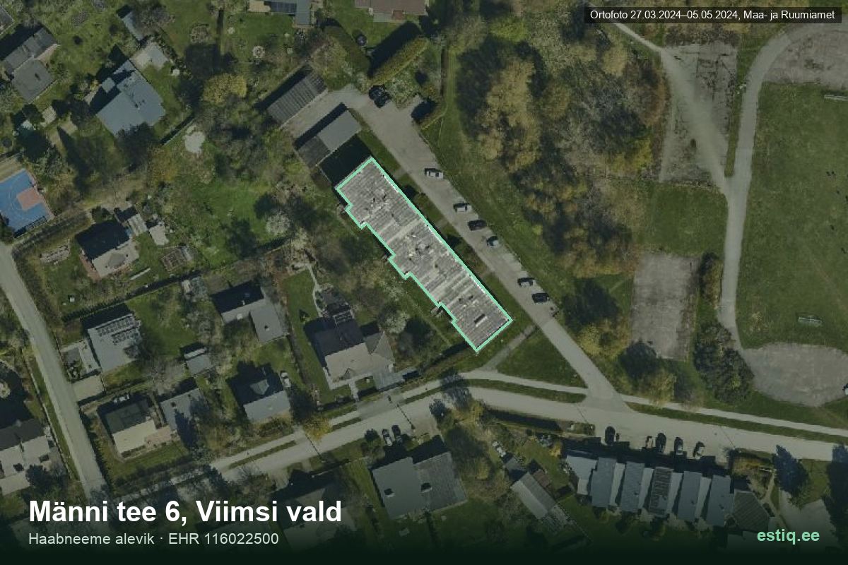 Männi tee 6, Viimsi – hoone aerofoto, kontuur ehitisregistri (EHR) andmetest
