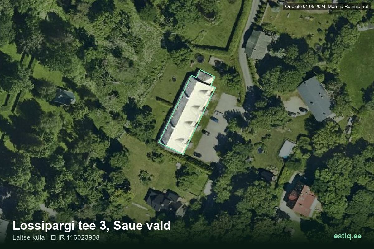 Lossipargi tee 3, Saue – ilmakuva rakennuksesta, ääriviiva rakennusrekisteristä (EHR)