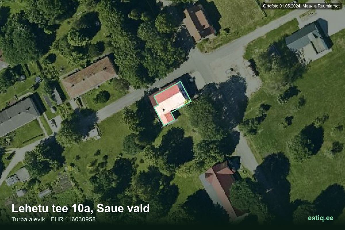 Lehetu tee 10a, Saue – ilmakuva rakennuksesta, ääriviiva rakennusrekisteristä (EHR)