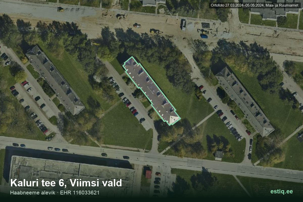 Kaluri tee 6, Viimsi – ilmakuva rakennuksesta, ääriviiva rakennusrekisteristä (EHR)
