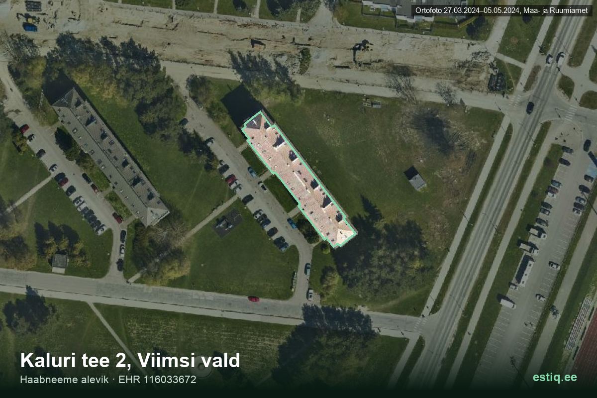 Kaluri tee 2, Viimsi – hoone aerofoto, kontuur ehitisregistri (EHR) andmetest