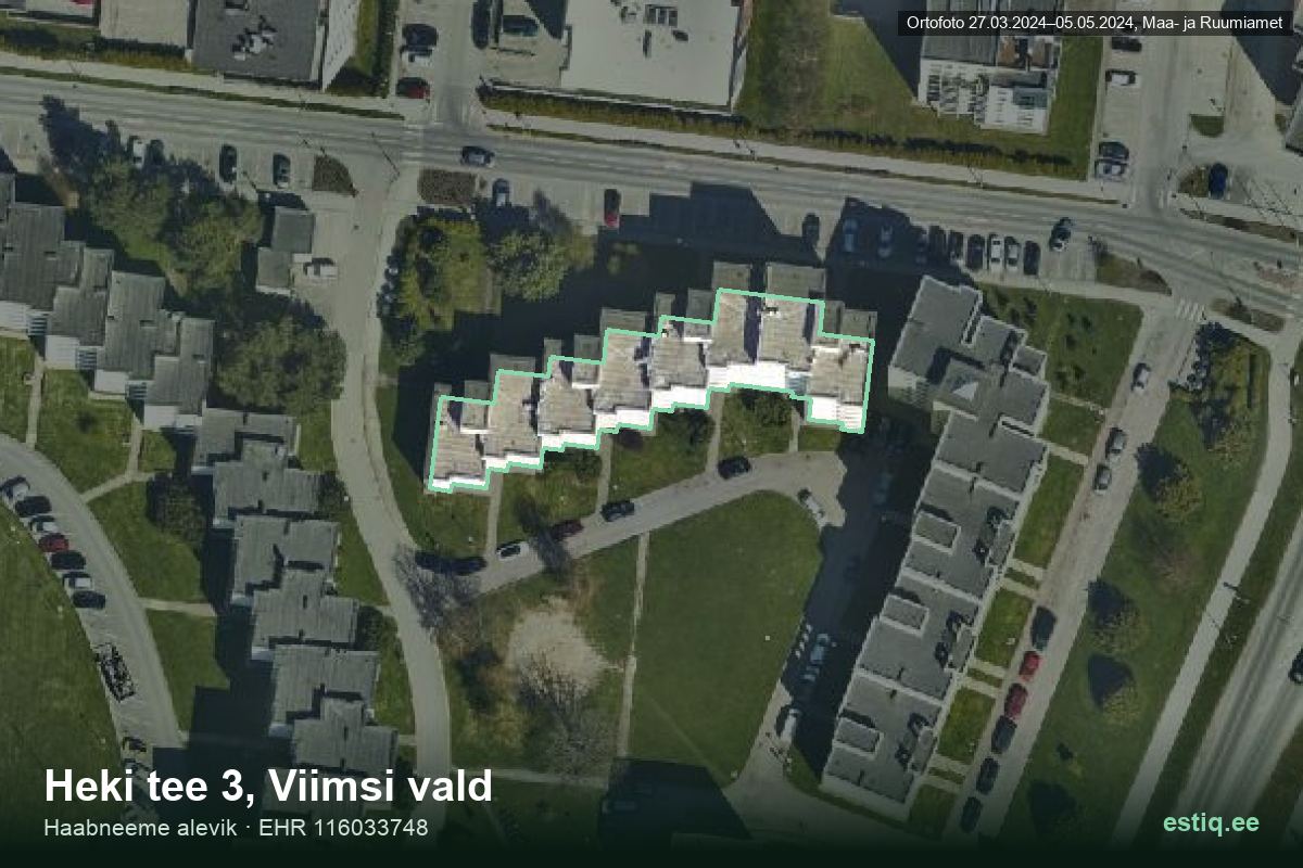 Heki tee 3, Viimsi – hoone aerofoto, kontuur ehitisregistri (EHR) andmetest