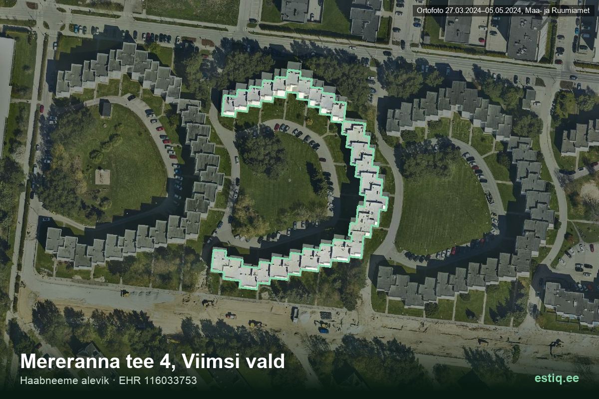 Mereranna tee 4, Viimsi – hoone aerofoto, kontuur ehitisregistri (EHR) andmetest