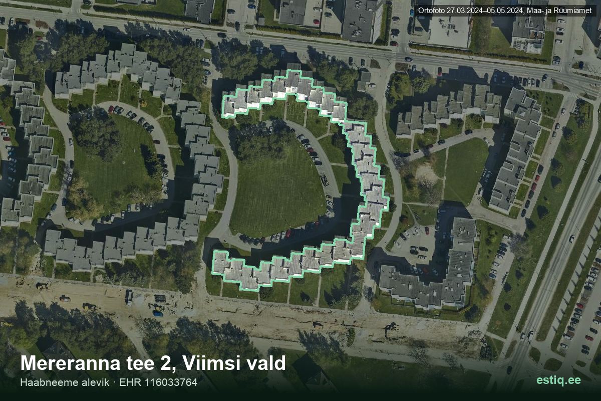 Mereranna tee 2, Viimsi – hoone aerofoto, kontuur ehitisregistri (EHR) andmetest