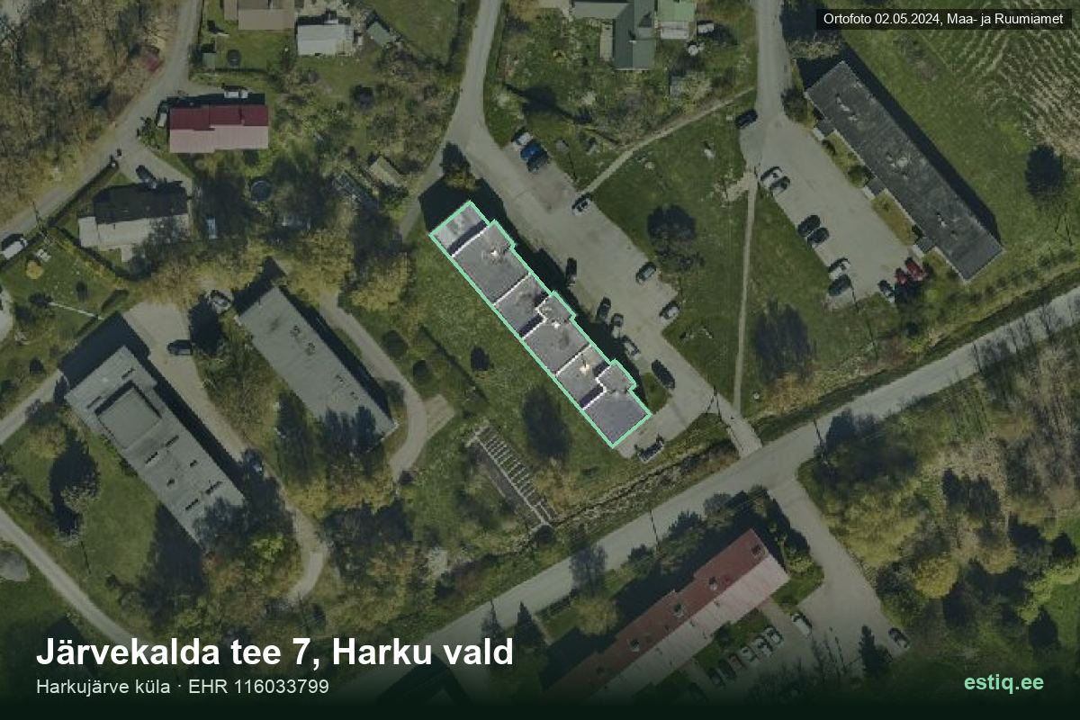 Järvekalda tee 7, Harku – hoone aerofoto, kontuur ehitisregistri (EHR) andmetest