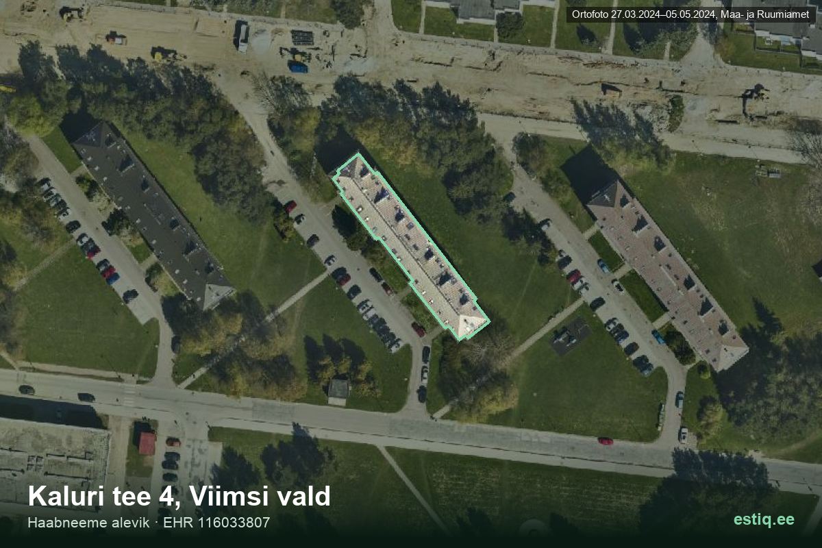 Kaluri tee 4, Viimsi – aerial photo of the building, outline from the Building Register (EHR)