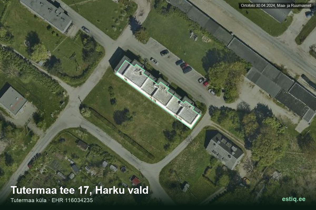 Tutermaa tee 17, Harku – hoone aerofoto, kontuur ehitisregistri (EHR) andmetest