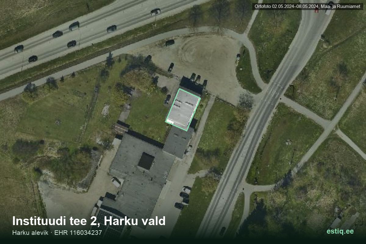 Instituudi tee 2, Harku – аэрофото дома, контур по данным регистра строений (EHR)