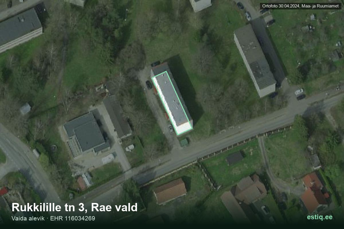 Rukkilille tänav 3, Rae – aerial photo of the building, outline from the Building Register (EHR)