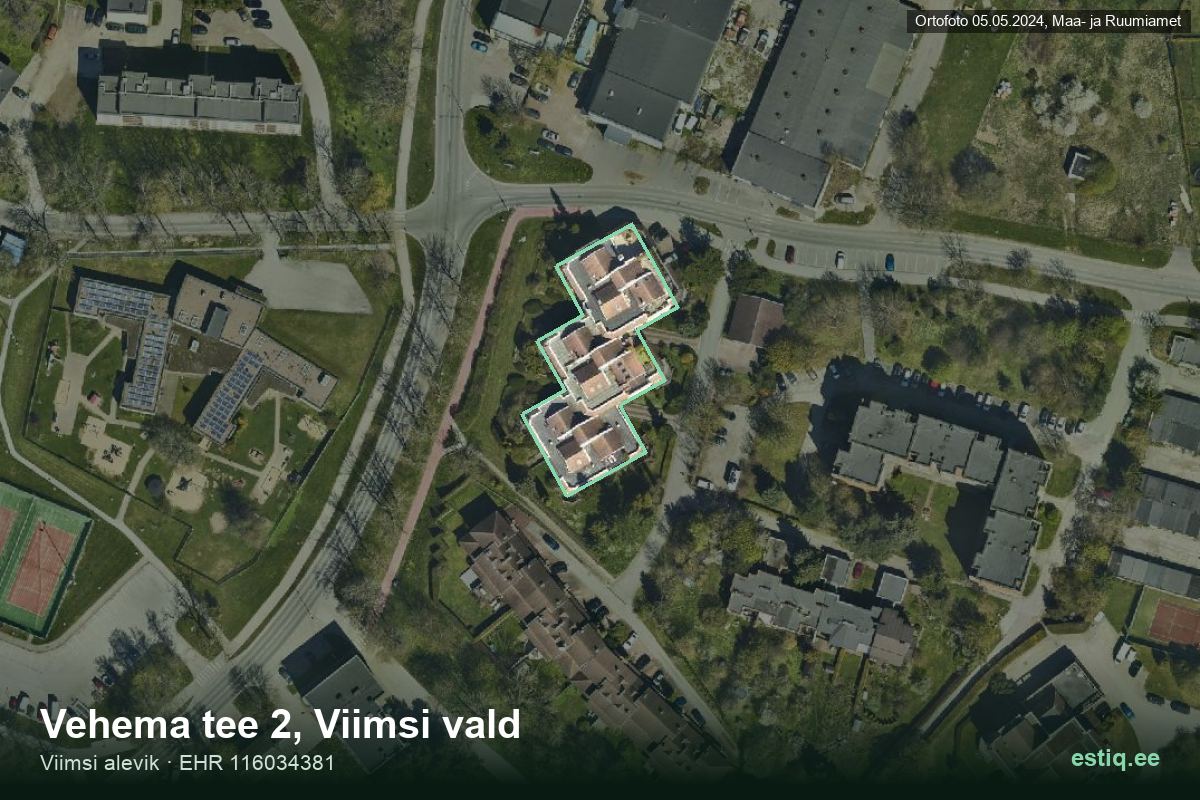 Vehema tee 2, Viimsi – aerial photo of the building, outline from the Building Register (EHR)