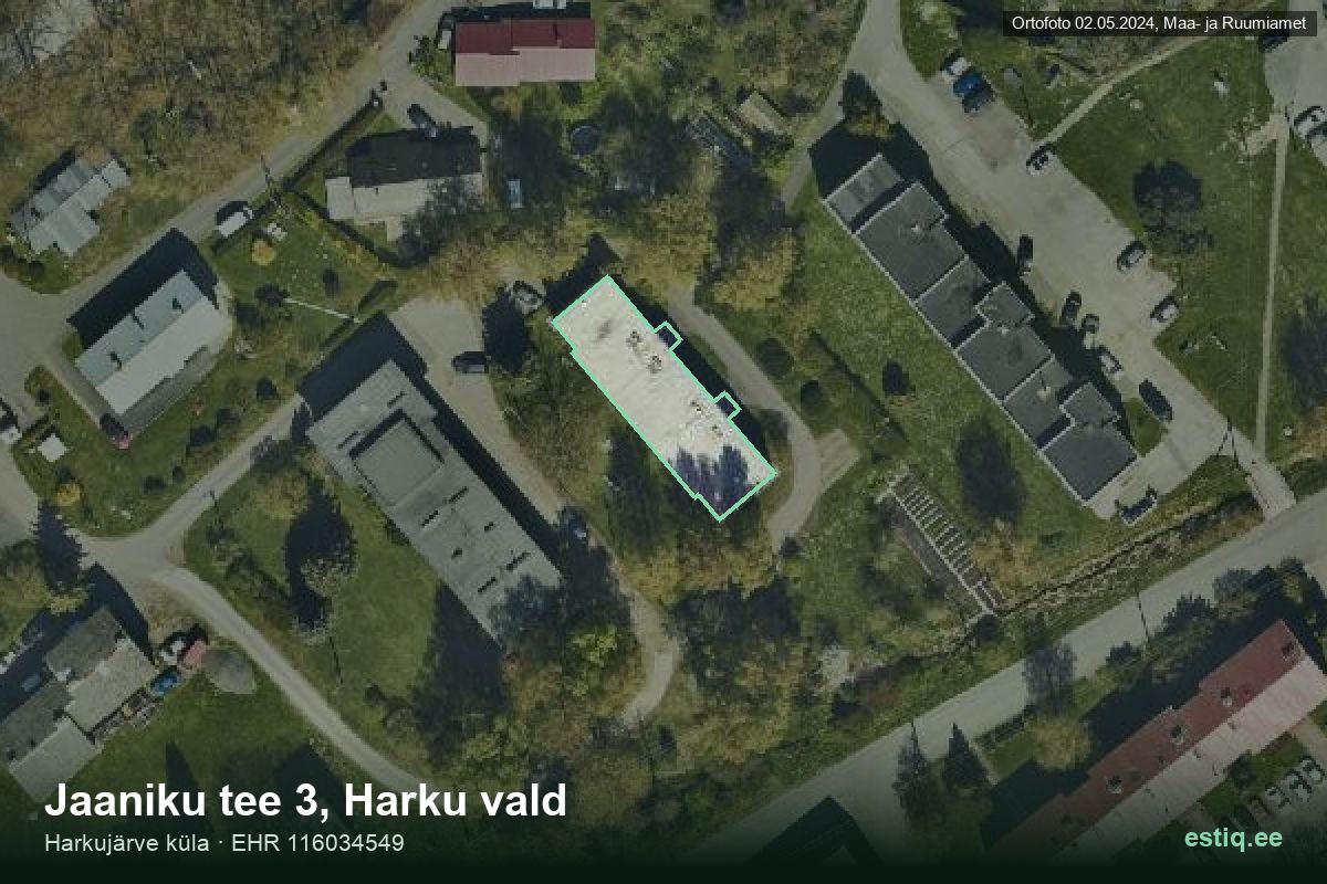 Jaaniku tee 3, Harku – hoone aerofoto, kontuur ehitisregistri (EHR) andmetest