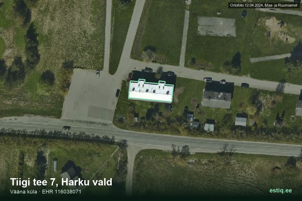 Tiigi tee 7, Harku – hoone aerofoto, kontuur ehitisregistri (EHR) andmetest