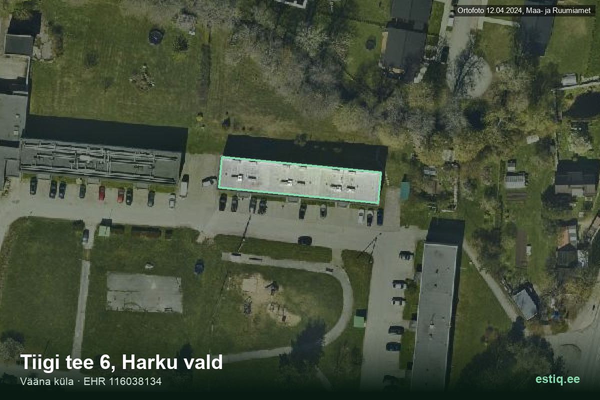 Tiigi tee 6, Harku – ilmakuva rakennuksesta, ääriviiva rakennusrekisteristä (EHR)